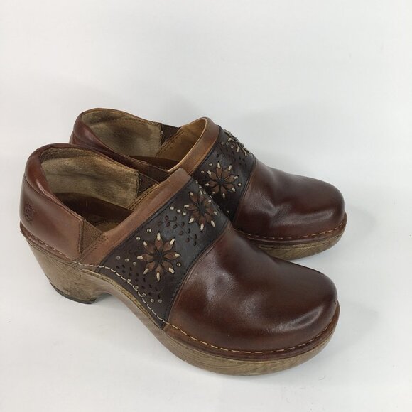 Ariat Bella Brown Leather Slip on Clogs Size 7.5 - Picture 1 of 16